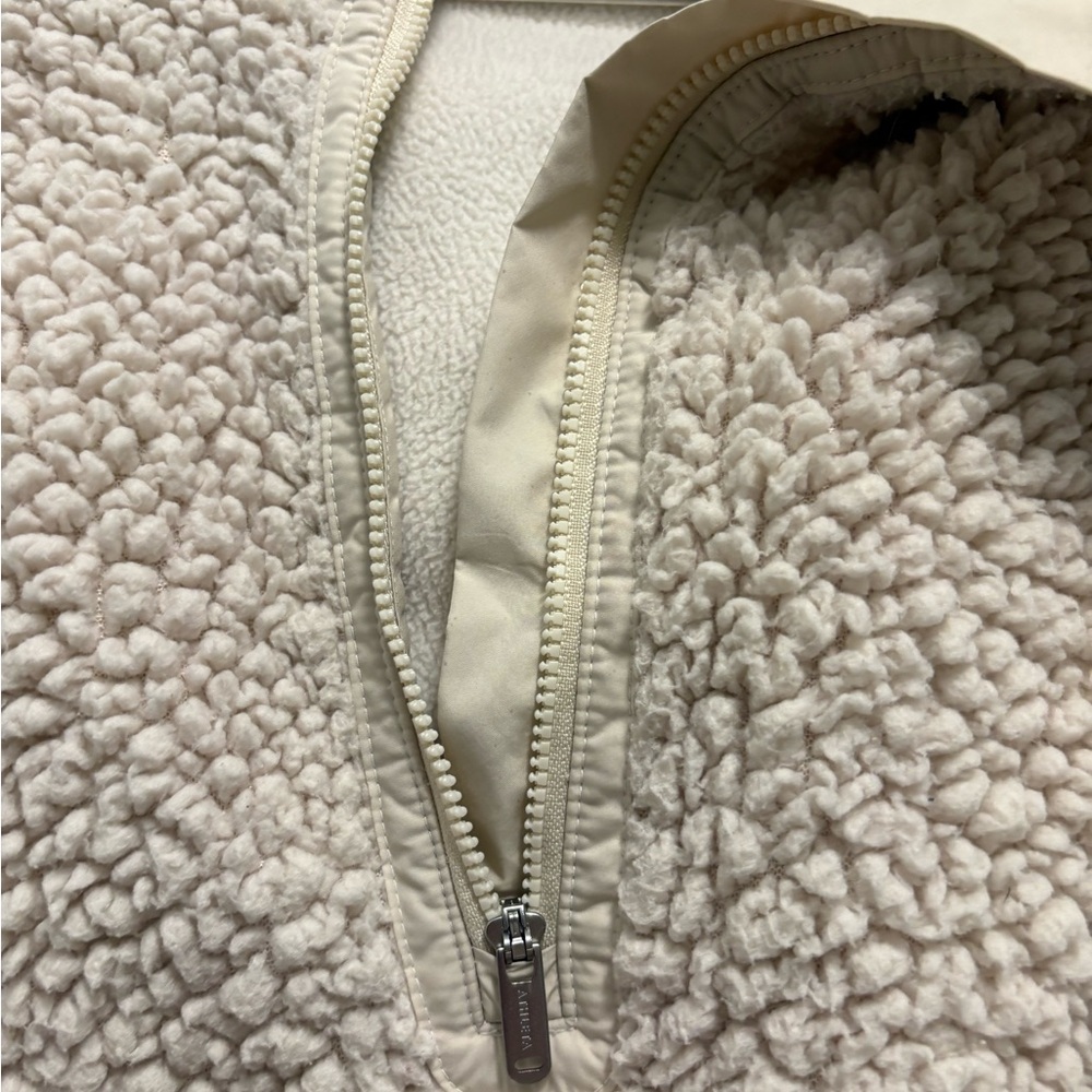 Athleta Cream Sherpa Half-Zip Fleece - Picture 4 of 5